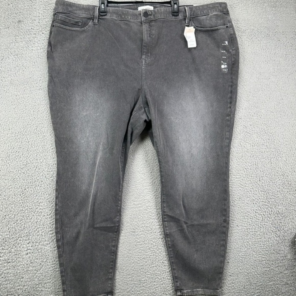 Lane Bryant Fit Genius Skinny Jeans Womens 34-36 Grey Distressed Denim NEW